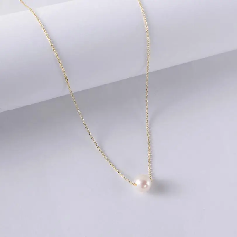 Серебро 925 пробы, модное элегантное настоящая пресноводная жемчужина, ожерелье, Подвеска для женщин, жемчужное ювелирное изделие, подарок для девушек