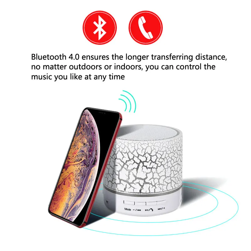 Модный Bluetooth динамик мини беспроводной громкий динамик светодиодный сабвуфер Bluetooth динамик s MP3 стерео аудио музыкальный плеер