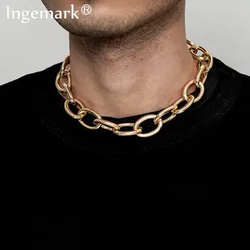 

High Quality Exaggerated Metal Thick Chain Necklace Collier Women Goth Punk Fashion Heavy Chunky Choker Necklace Female Jewelry
