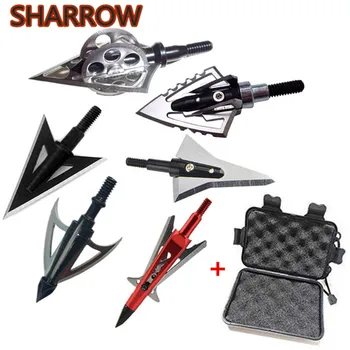 

6pcs 100gn-126gn Arrows Tips Arrow Heads Broadhead Tips Archery Hunting Arrowheads With Box For Crossbow Compound Recurve Bow