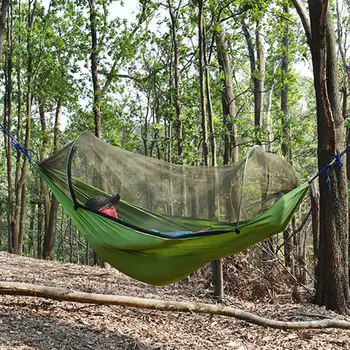 

Outdoor Mosquito Net Parachute Hammock Portable Camping Garden Hanging Sleeping Bed Swing Strong Bearing Hammock 260x140cm