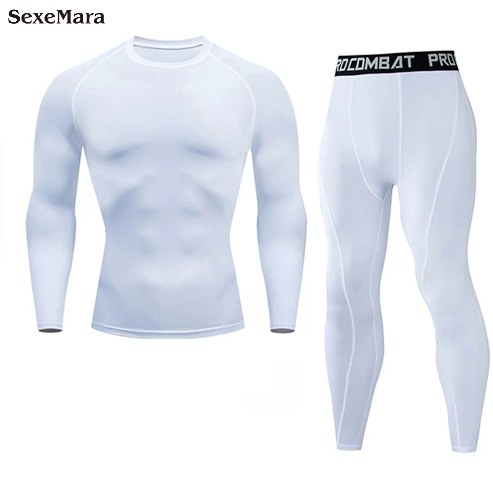 

Men's Comprehensive Training Sets Long Sleeve Compression Clothes Fitness MMA Bodybuilding Boxer Jogging Rashguard Sports Suit