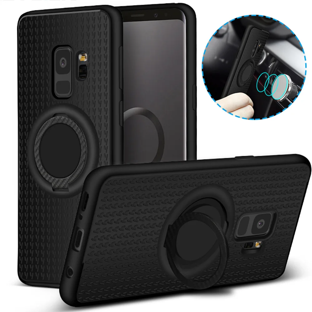 Магнитный чехол с кольцом для пальца Samsung Galaxy S7 Edge S8 S9 Plus Note 8 360 держатель A3 A5 A7 2017 A6