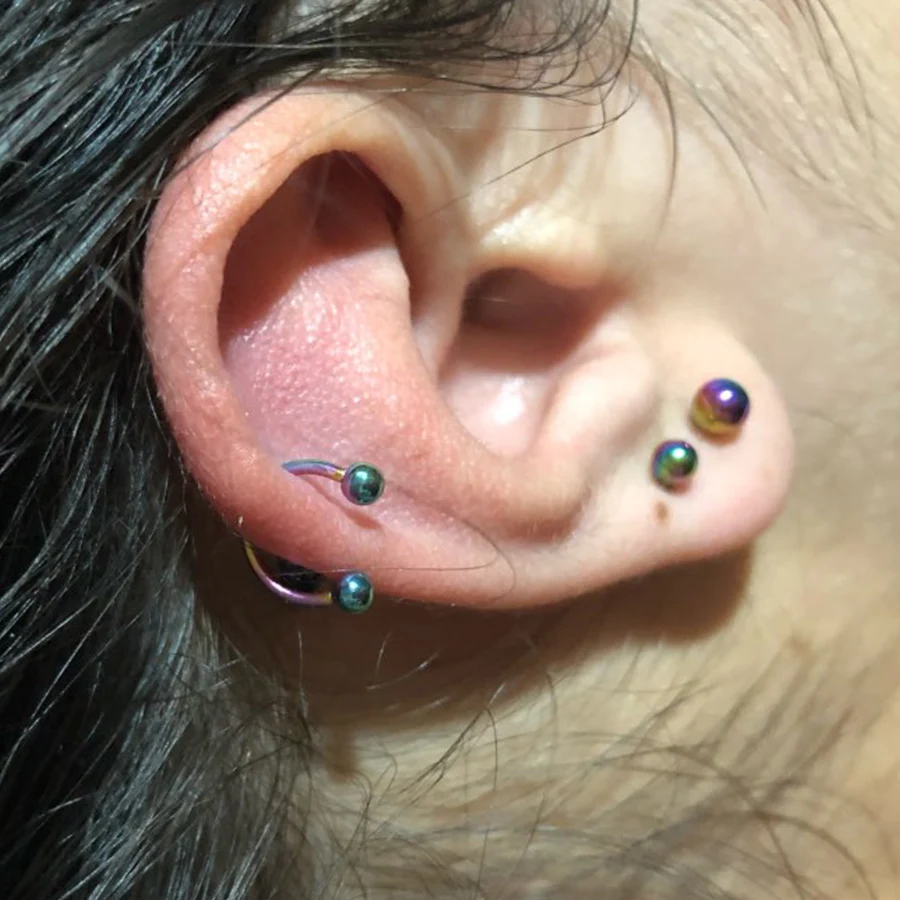 1Pc Moon Ball Smile Piercing Tooth, Labret Nose Ring, Conch