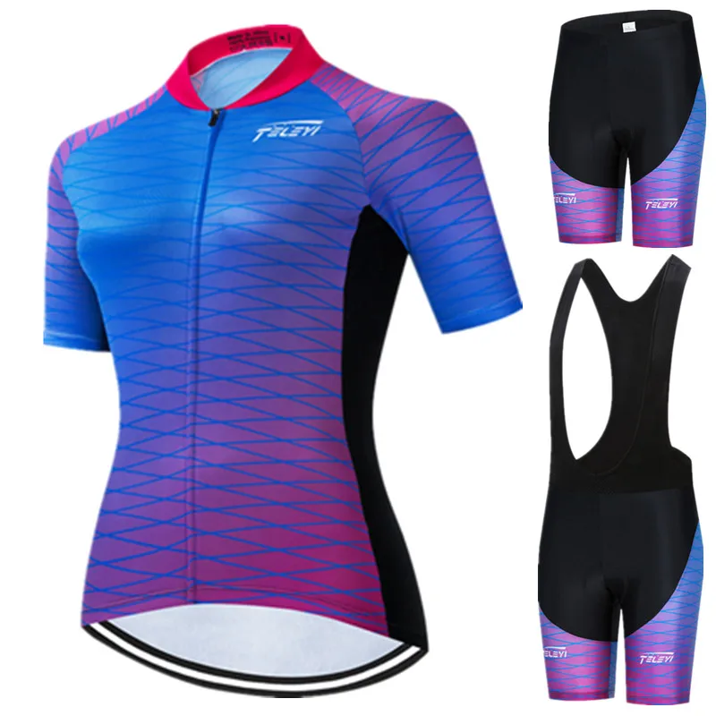 Cuissard Femme TELEYI Womens Cycling Jersey Short Sleeve Road Bike