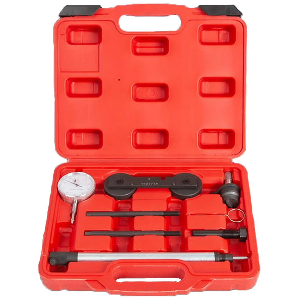 High quality T10171A Engine Timing Tool For VW  AU-DI 1.4/1.6FSi 1.4 TSi 1.2TFSi/FSi Inc Dial Gauge Tdc + Locking Tools diesel fuel injection pump timing indicator tool set engine timing locking adjuster for vw bmw au di bosch ford