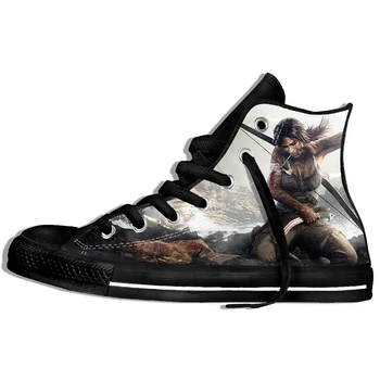 

Latest Harajuku style Sneakers men/women classic games Tomb Raider 3D printed Casual shoes hip hop streetwear summer shoes
