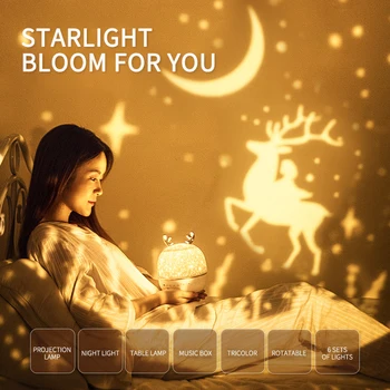 

USB Star Night Light Bluetooth Music Star Projection Light Music Box Led Night Light For Kids Sleep Christmas Gift Decoration