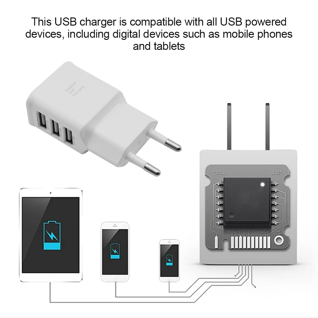 Phone Charger Adapter 5V 2A Universal Quick For Samsung EU/US Plug