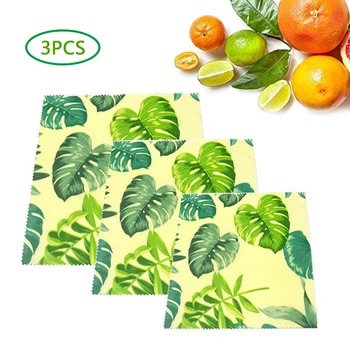 

3Pc Beeswax Wrap Food Fresh Cloth European Home Storage Products Zero Pollution Beeswax Wrap Banana Leaf Food Preservation Cloth