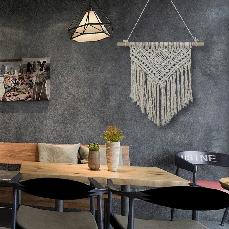 

Scandinavia Macrame Woven Wall Hanging Boho Chic Bohemian Home Geometric Art Decor Beautiful Apartment Dorm Room Decoration