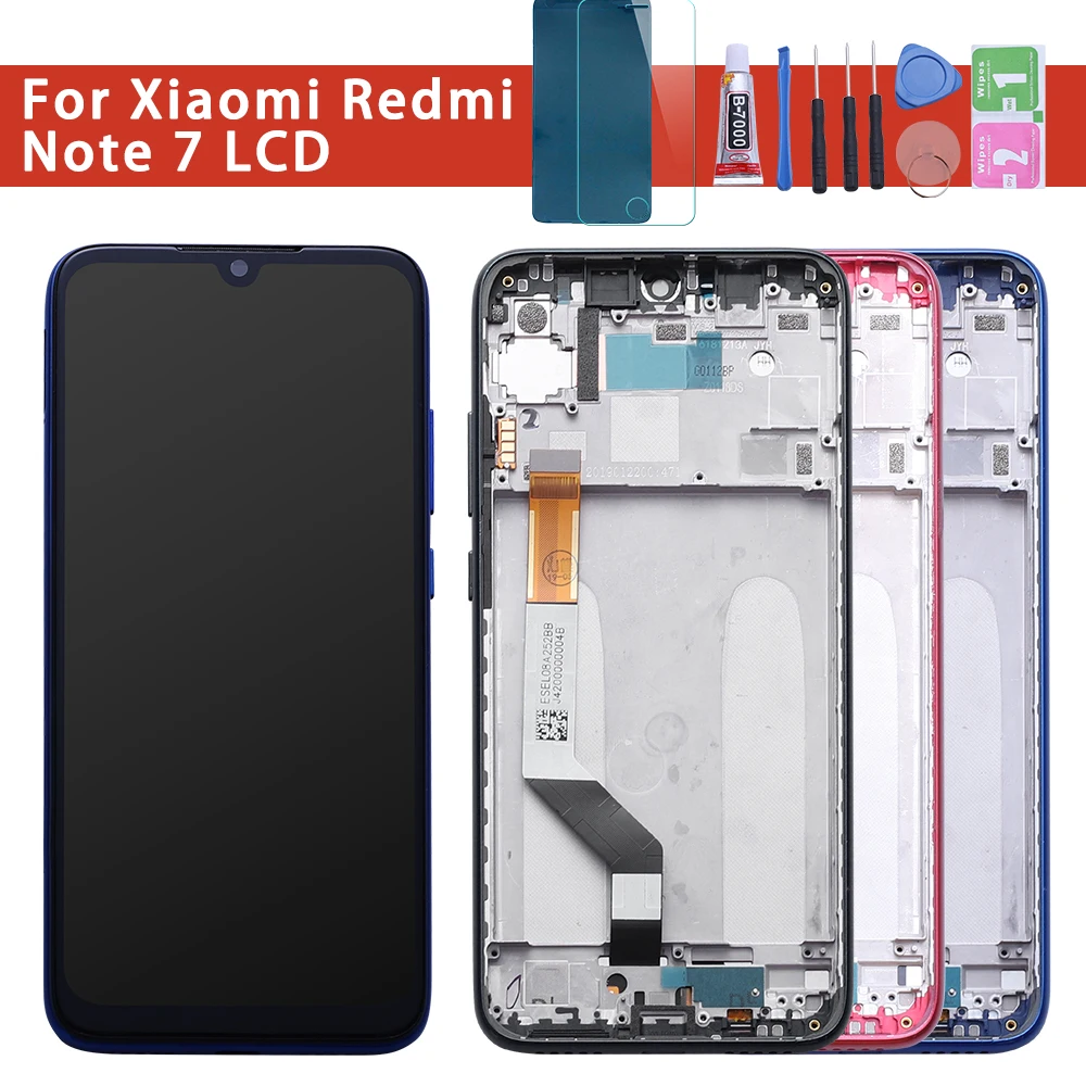 10 сенсорный качественный ЖК дисплей AAA для Xiaomi Redmi Note 7 с рамкой Note7 Pro рамкой|Экраны