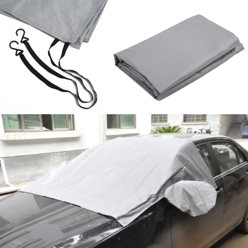 Vehemo Cotton Velvet Hook-Up Windscreen Cover Windshield Cover Snow Ice Shield Premium Exterior Winter Frostproof Automobile