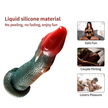 19.4cm Dildo Monster Xxl Green Dragon Scales Dildosex Toy for Men Women Dildo Anal Huge Soft Silicone Anal Dildo Female Sex Toy 3