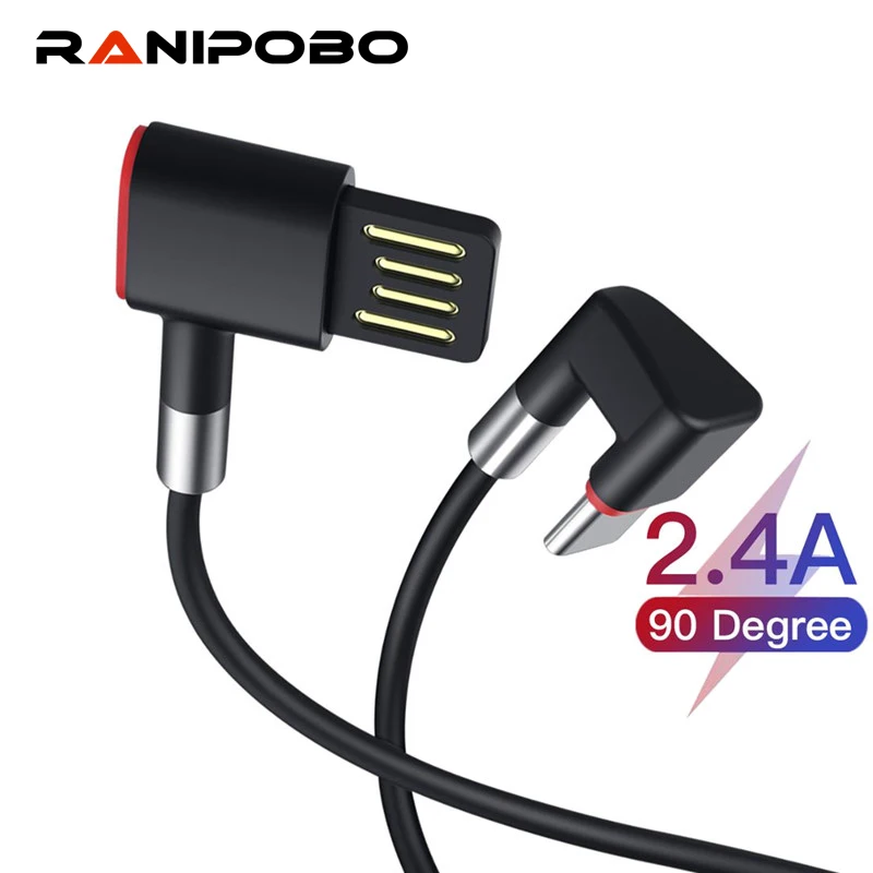 Кабель Micro USB Type C с углом 90 градусов кабель для быстрой зарядки и передачи данных