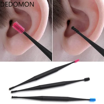 

1/2pcs Soft Silicone Ear Pick Double-ended Earpick Ear Wax Curette Remover Ear Cleaner Spoon Spiral Ear Clean Tool Spiral Design