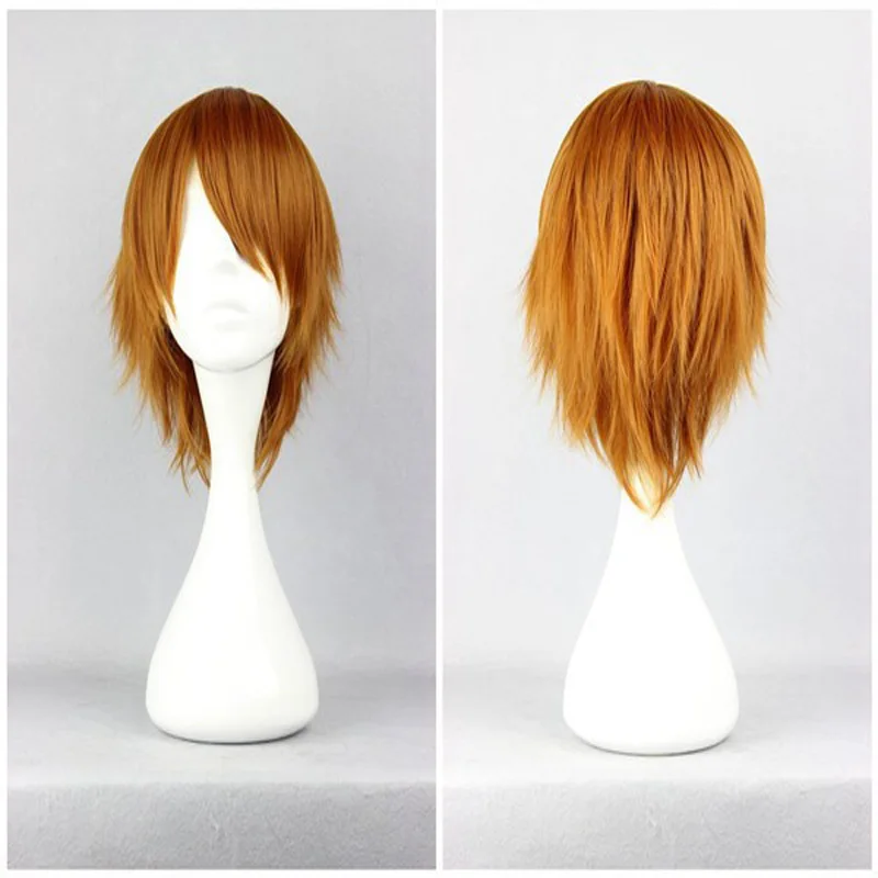 Axis Powers Rovino Vargas 32cm Short Brown Synthetic Man Cosplay Wig