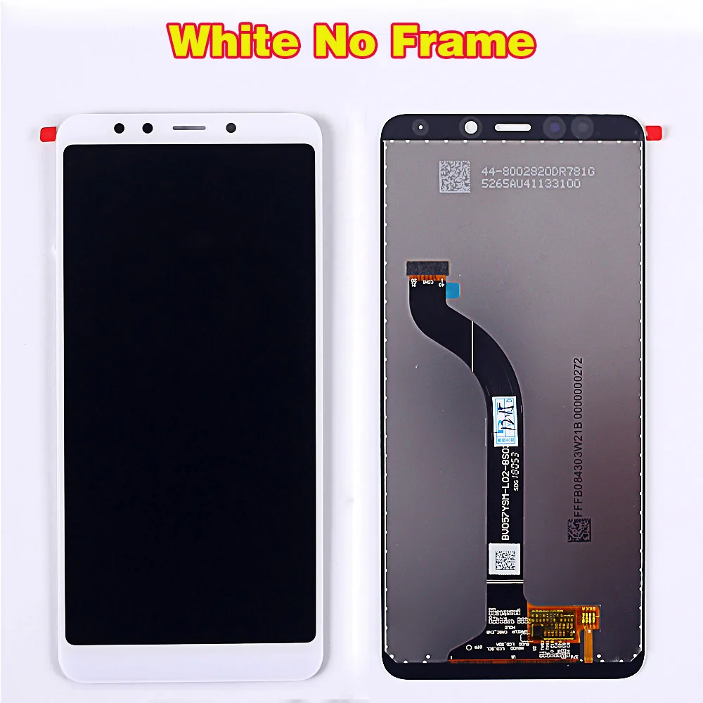 AAA 10 мультисенсорный ЖК-дисплей для Xiaomi Redmi 5 5,7 дюймов кодирующий преобразователь сенсорного экрана в сборе рамка с олеофобным покрытием - Цвет: White without Frame