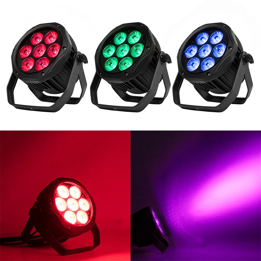 Shehds 7x18W LED Outdoor Waterproof Light 7x12W Par Lights Projector Landscape effect for Park Garden Disco KTV Party Bar Lamp