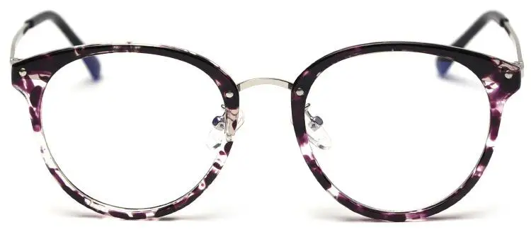 Очки с модной оправой Круглые очки с бесцветными линзами Для женщин брендовые оптические оправы для близорукости, очки ботаника рамка - Цвет оправы: C4 purple flower