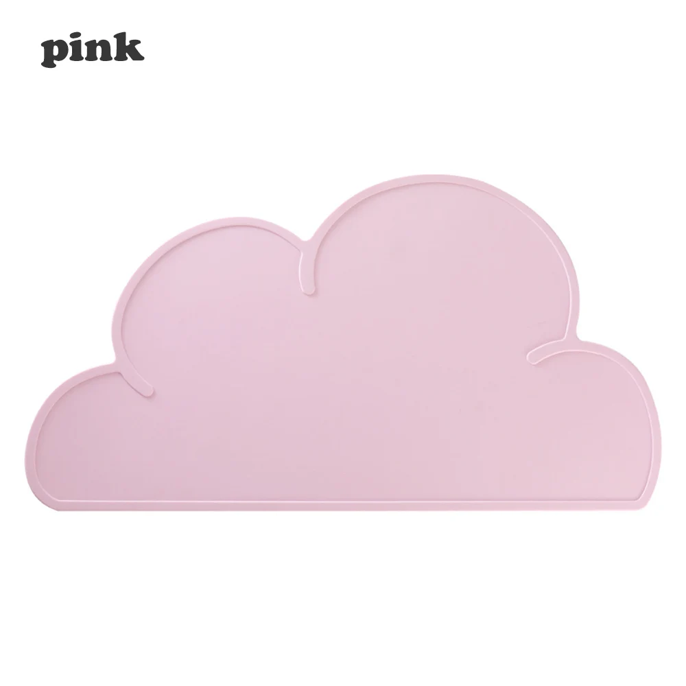 pink 1 шт. силиконовый коврик для маленьких детей милый в форме облака Настольный коврик портативный водонепроницаемый теплоизоляция столовая подкладка Нескользящие коврики - Цвет: pink