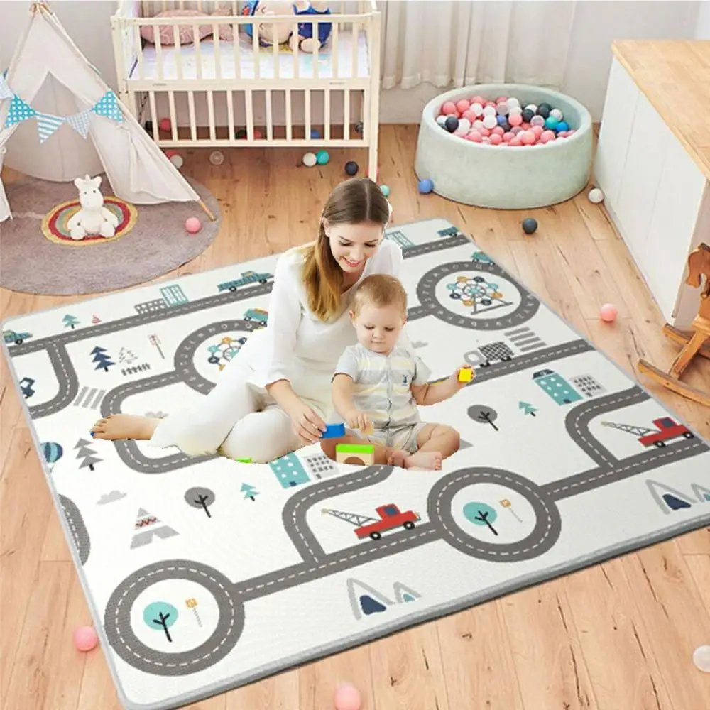1cm XPE Environmentally Friendly Thick Baby Crawling Play Mat Folding Mat Carpet Play Mat for Children's Safety Mat Rug Playmat