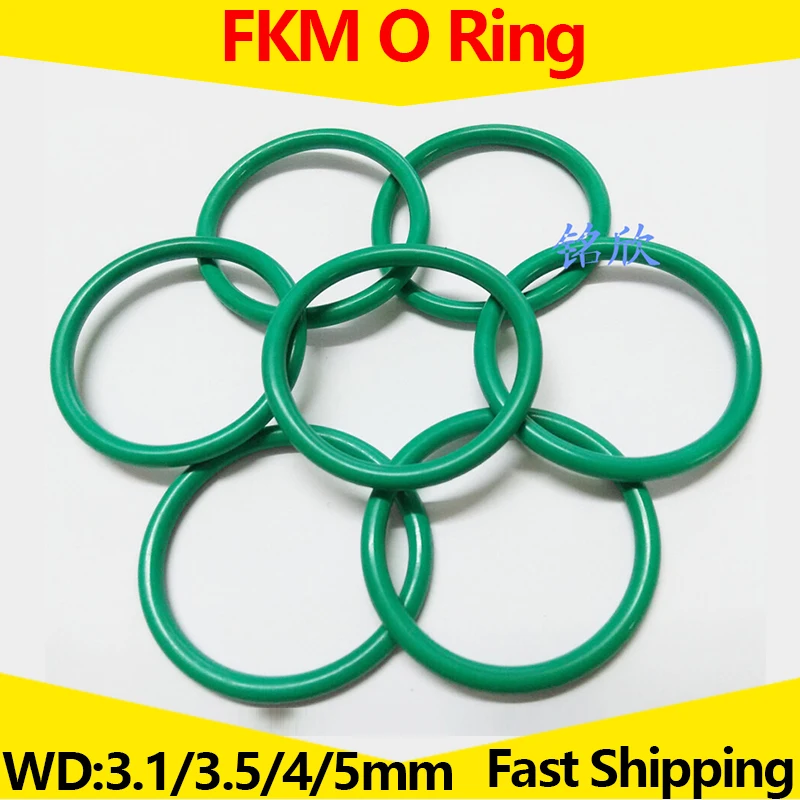 3.5mm Cross Section Green Fluorine Rubber O-Ring Seals Gasket Oil Sealing Washer 