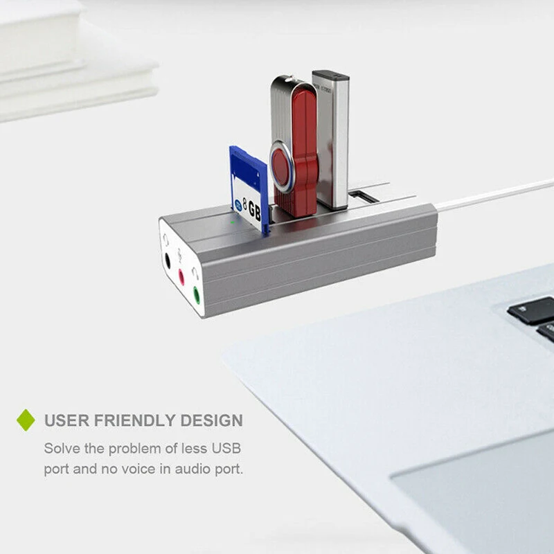 Type C usb хаб внешняя звуковая карта AUX Mic гарнитура TF SD адаптер для ноутбука