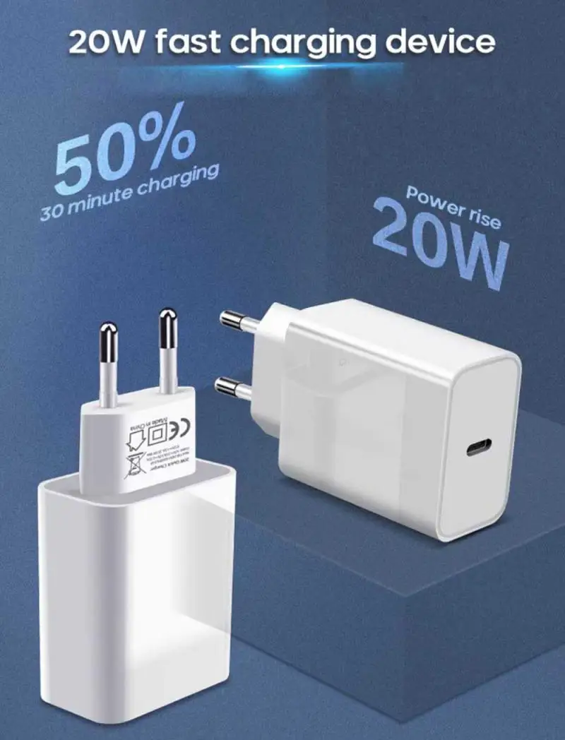 Новое быстрое зарядное устройство PD 20 Вт Usb C для iphone 12 Mini Pro MAX 11 Xs Xr X 8 Plus iPad air 4 2020 IPAD