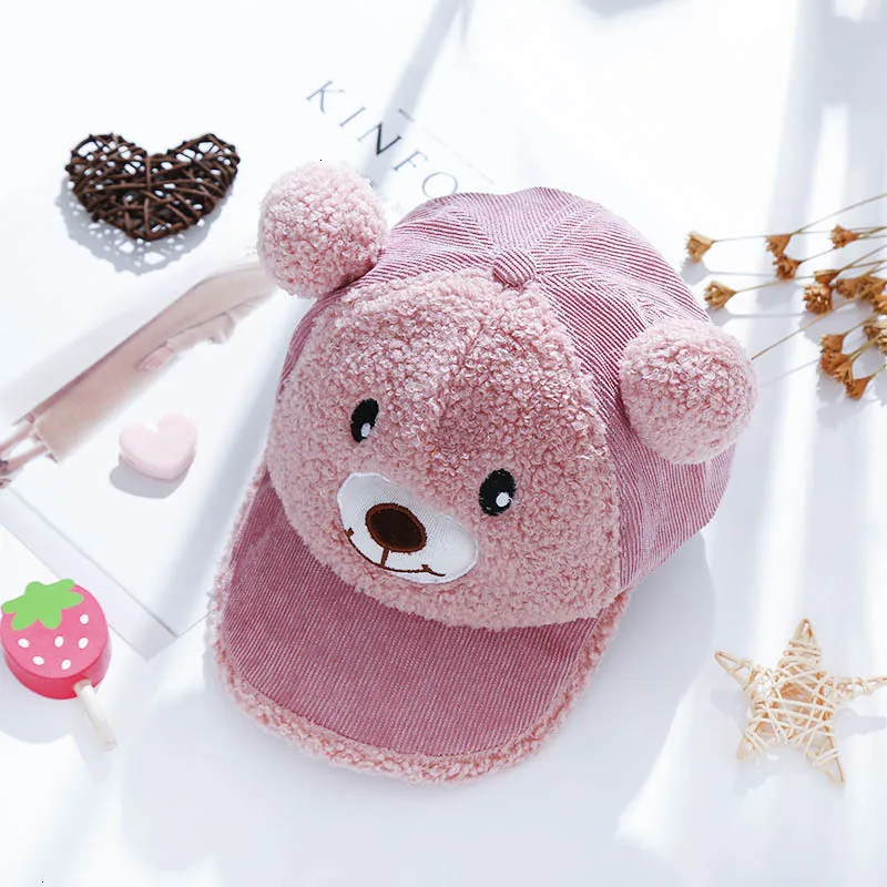 New Arrived Baby Cap Autumn Cartoon Bear Caps Kids Boys Girls Hats Infant Toddlers Baseball Hat Photography Props Beret