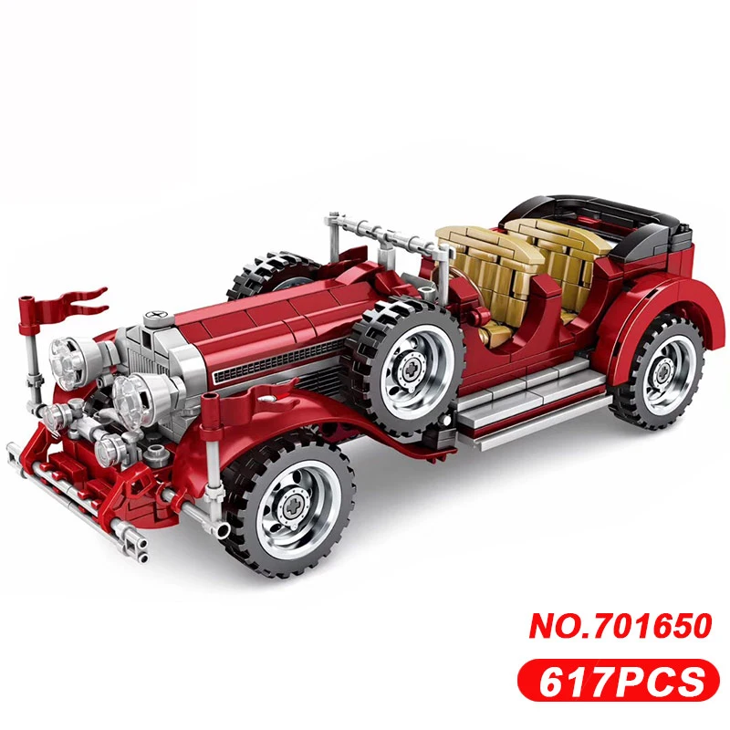 Модель автомобиля модель родстер винтажный автомобиль конструктор Бен-Маст MOC