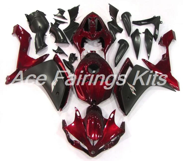 

4 Free Gifts New ABS Full Tank Fairing Fit For Yamaha YZF1000 R1 2007 2008 07 08 YZF R1 bodywork Custom Fairings Kit Dark Red