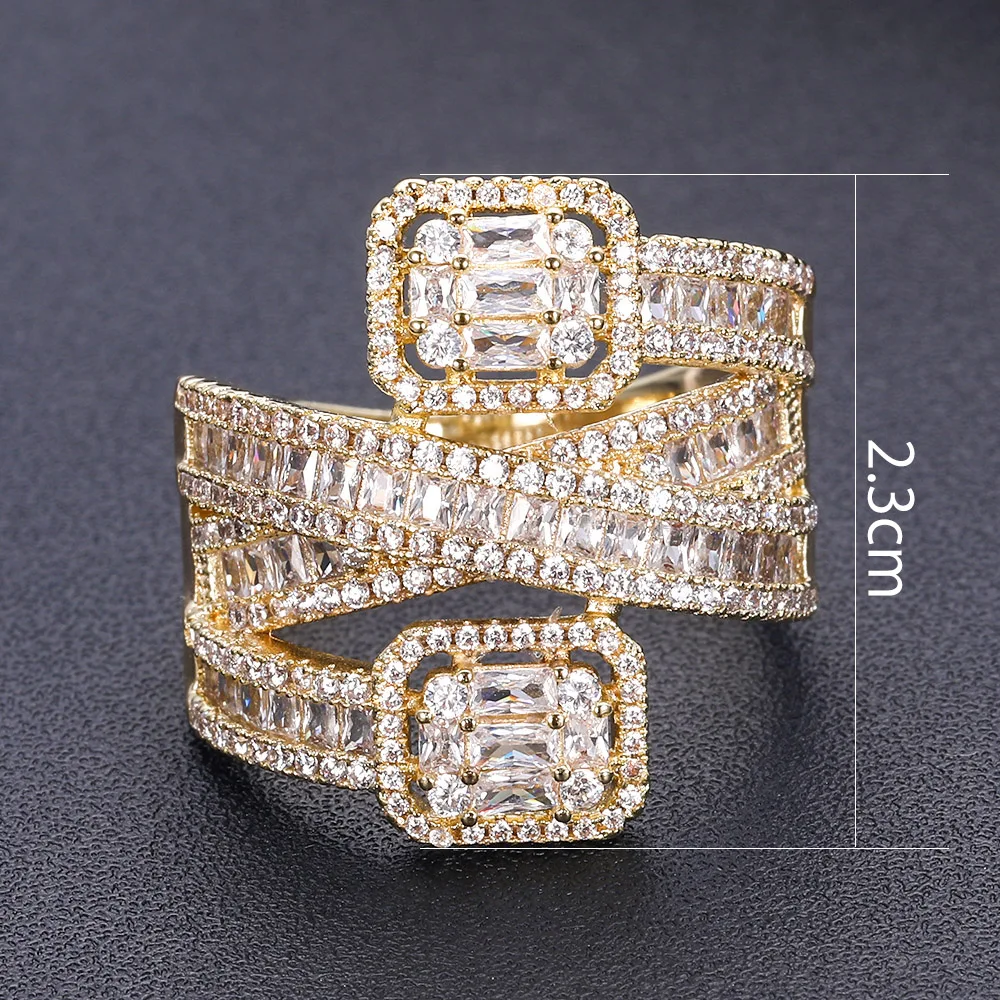 janekelly Charm Trendy Cross Layerd Statement Stacks Rings for Women Cubic Zircon Finger Rings Beads Ring Boho Beach Jewelry - Main Stone Color: White