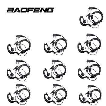 

10 pcs Two Way Radio K-head Ear-hook Earphone Walkie Talkie Headset Suitable for all K Head Plug