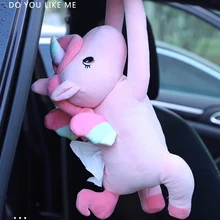 Мультяшный Единорог на заднем сидении автомобиля подвесной тканевый мешок коробка плюшевый дверной поручень бумажный чехол для полотенец Держатель авто игрушки интерьер Decoratio