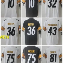 Steelers A+++ Качественная мужская футболка для взрослых 36 Jerome Bettis 32 Franco Harris 12 Terry Bradshaw 21 Haden