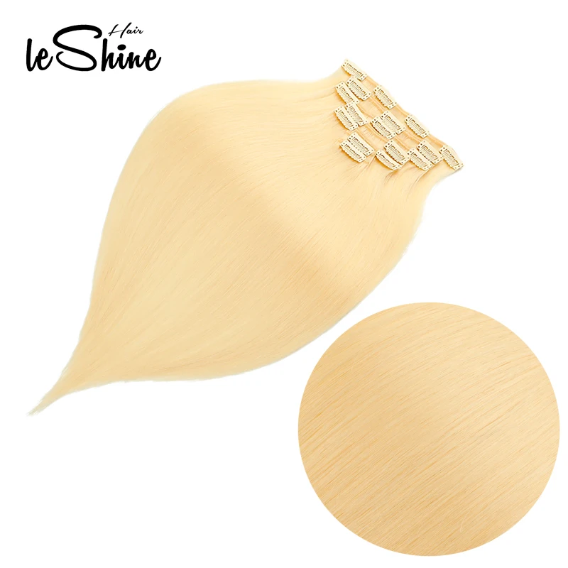Leshine бразильские натуральные волосы remy#613 блонд 14 дюймов-18 дюймов Натуральные прямые человеческие волосы для наращивания на заколках натуральные волосы