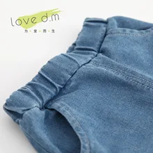 Tangyuan2019 детские ковбойские брюки в Корейском стиле для мальчиков и девочек с рисунком Супермена и потертостями