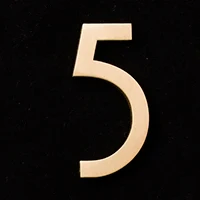 Soild Латунь номер дома дверной знак настенный, высота 5 см - Цвет: Number 5