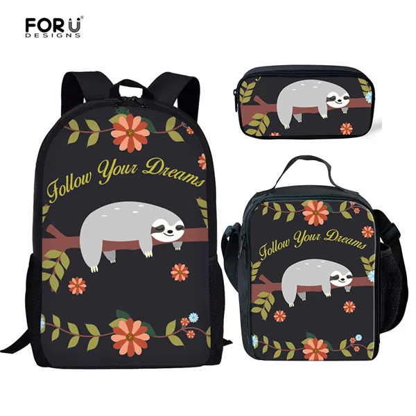FORUDESIGNS/3 шт./компл. детские школьные сумки Повседневное милый животных; принт; модный детский рюкзак для девочек-подростков, одежда для мальчиков - Цвет: HXA05CGK