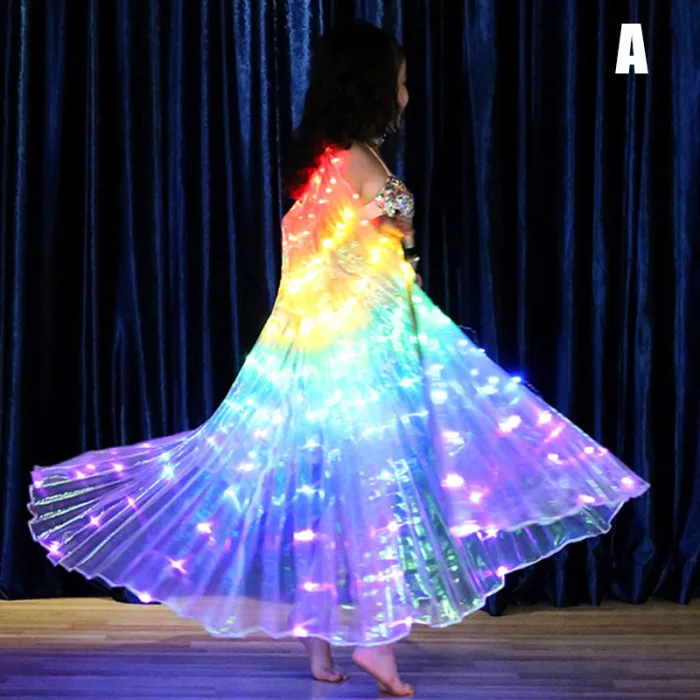 Children Dancers LED Cloak Performance Luminous Butterfly Wing Belly Dancing Carnival Prop 66CY