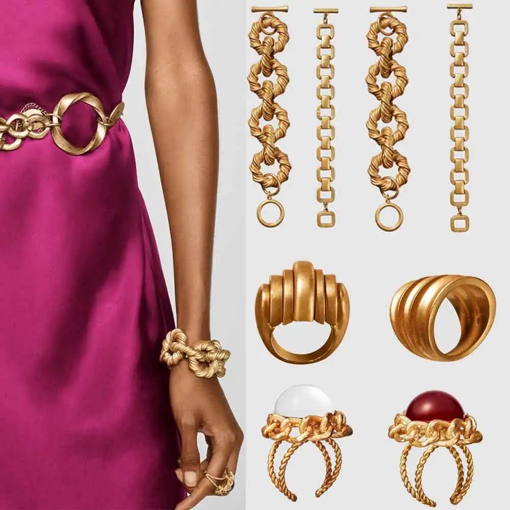 Лучший женский браслет ZA, кольца, ювелирные наборы для женщин, Свадебная вечеринка, бохо, золотой цвет, опт, наборы для девочек, подарки, ограниченный выпуск, наборы