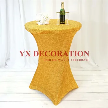 

New Design Shiny Sequin Cocktail Table Cover Spandex Table Cloth For Banquet Wedding Decoration
