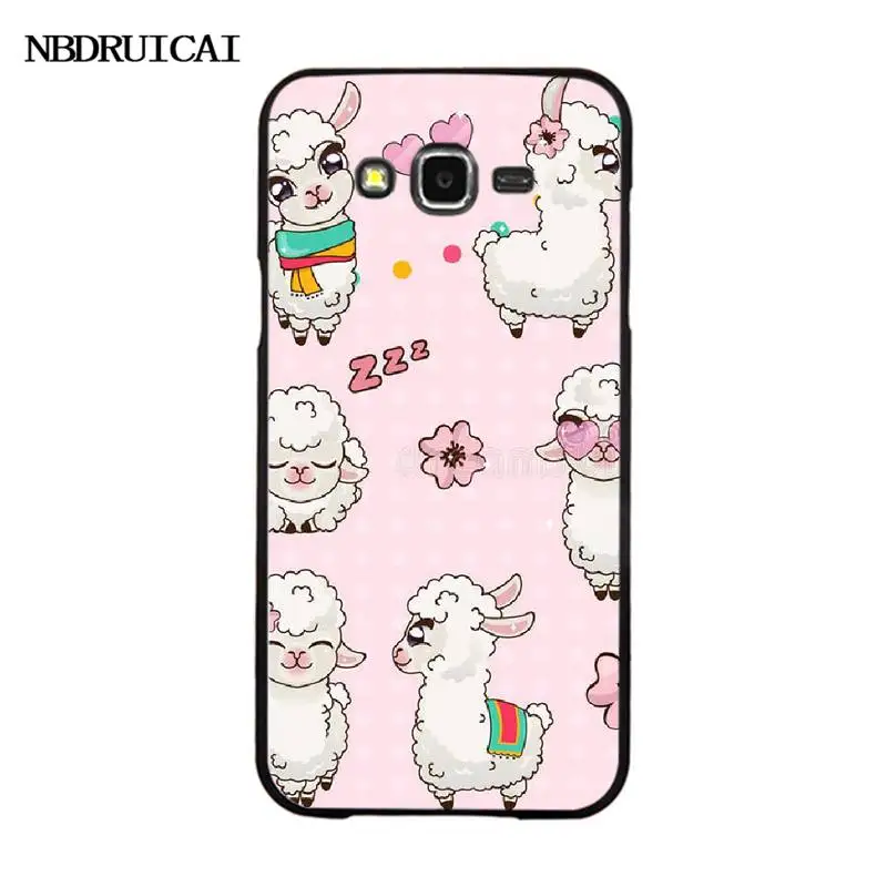 PENGHUWAN Kawaii Милая лама Альпака мягкий силиконовый черный чехол для телефона Samsung