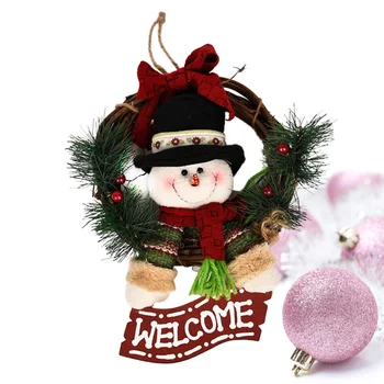 

Creative Christmas Snowman Wreaths Decor Garland Hanging Decoration Wall Hanging Wreath Ornament (Snowman 29cm)