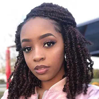 

Ombre Spring Twist Crochet Braiding Hair Preloop Fluffy Synthetic Hair Extensions Bohemian Passion Twist Braiding Hair For Women