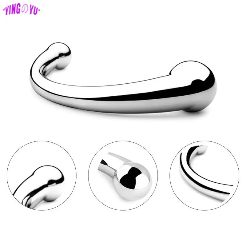 Double Ended Stainless Steel G Spot Wand Massage Stick Pure Metal Penis P-Spot Stimulator Anal Plug Dildo Sex Toy For Women Men anal plug anal sex toys