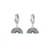 925 Sterling Silver Pendients Plata Colorful Zircon Irregular Hoop Earrings for Women Piercing Huggie Earring Jewelry 10