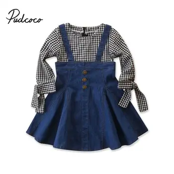 

High quality Brand Girl Dress Children Clothing Party Clothes 2 to 7 Years One Piece Patchwork Denim Princess Dresses Fashion