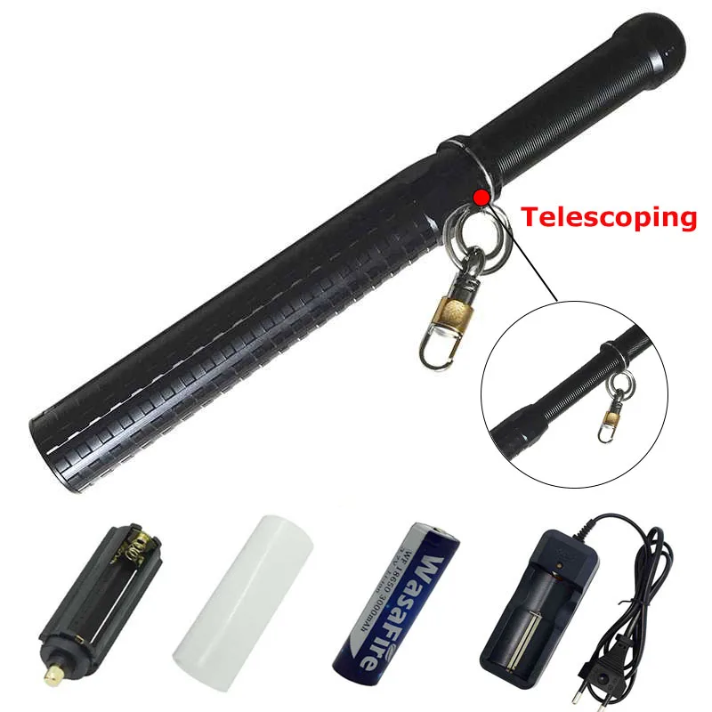 

3-mode XPE Q5 Led Torch Self Defense Stick Telescopic Led Keychain Flashlight Zoomable Flashlights Tactical Light for 18650/AAA